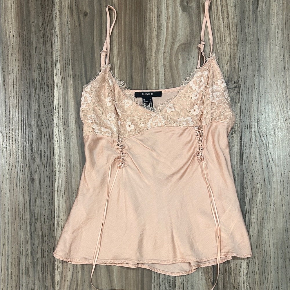 FOREVER 21 Blush Lace Detail Camisole